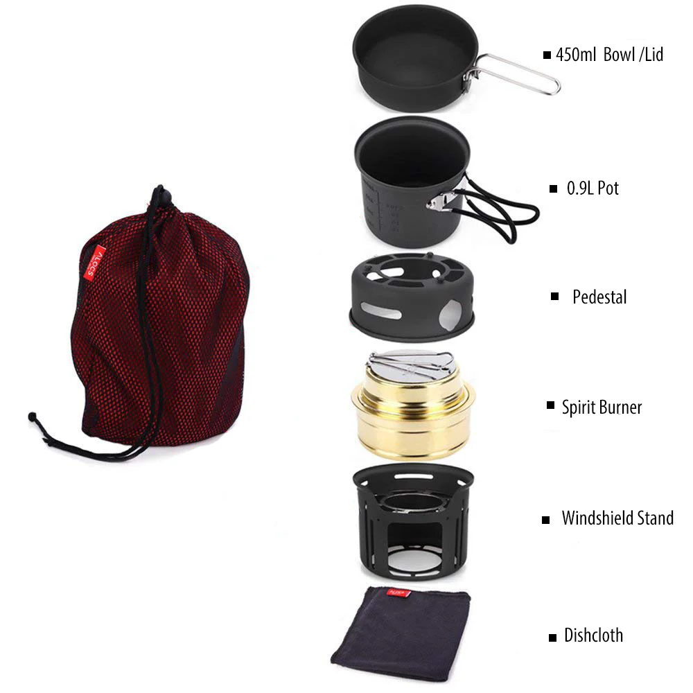 Alocs Camping Cookware Set With Stove Backwoods Outdoor Gear